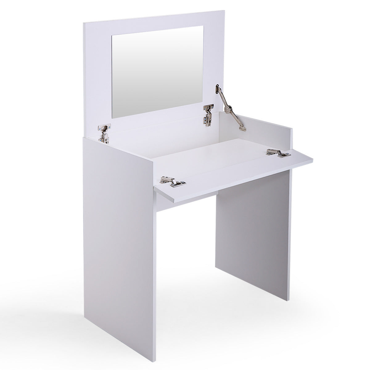 White Vanity Sets, Makeup Vanity Table with Flip up Mirror Bedroom Dresser Table Jewelry Storage